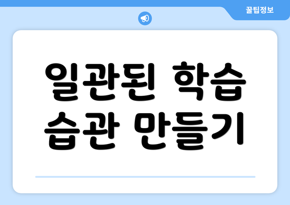 일관된 학습 습관 만들기