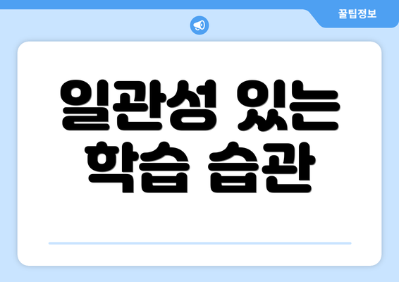 일관성 있는 학습 습관