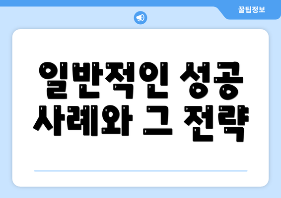 일반적인 성공 사례와 그 전략
