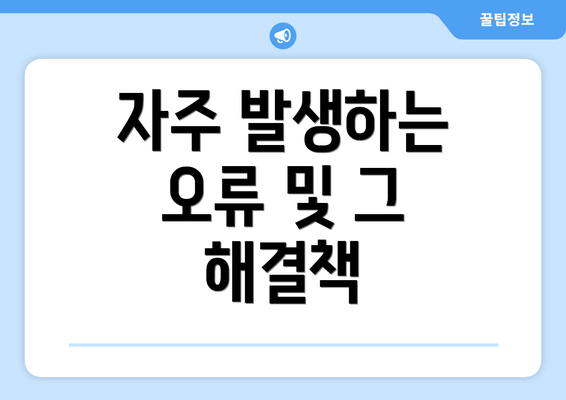 자주 발생하는 오류 및 그 해결책