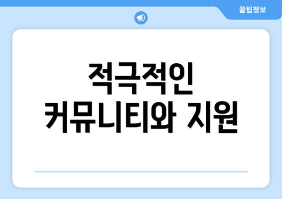 적극적인 커뮤니티와 지원