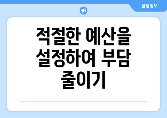 적절한 예산을 설정하여 부담 줄이기