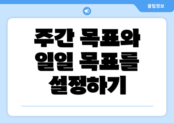 주간 목표와 일일 목표를 설정하기