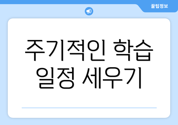 주기적인 학습 일정 세우기