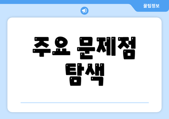 주요 문제점 탐색