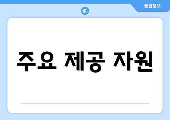 주요 제공 자원