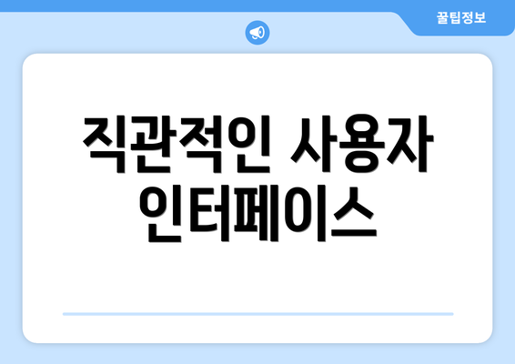 직관적인 사용자 인터페이스