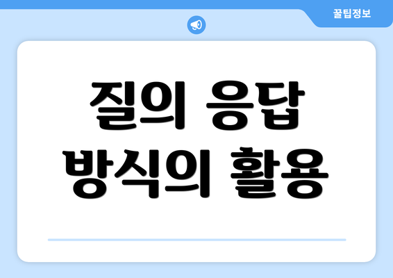 질의 응답 방식의 활용