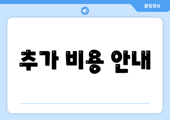 추가 비용 안내
