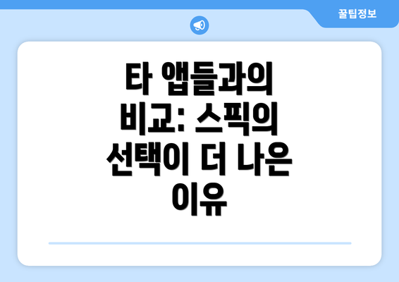 타 앱들과의 비교: 스픽의 선택이 더 나은 이유