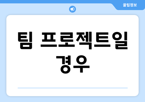 팀 프로젝트일 경우