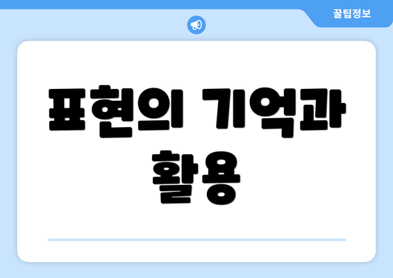 표현의 기억과 활용