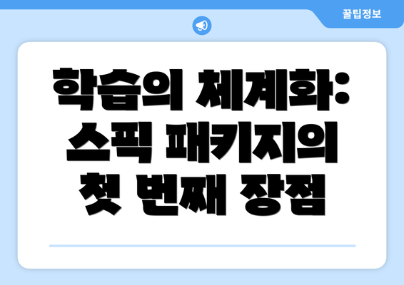 학습의 체계화: 스픽 패키지의 첫 번째 장점