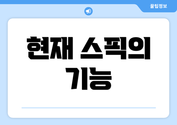 현재 스픽의 기능