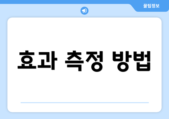 효과 측정 방법