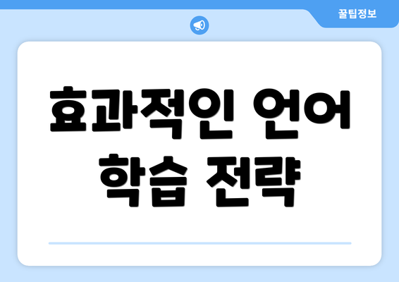 효과적인 언어 학습 전략