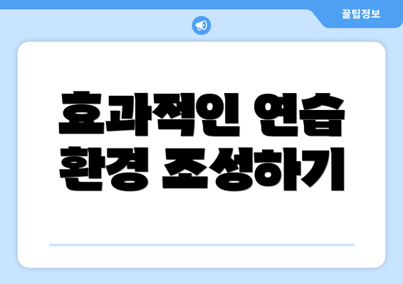 효과적인 연습 환경 조성하기