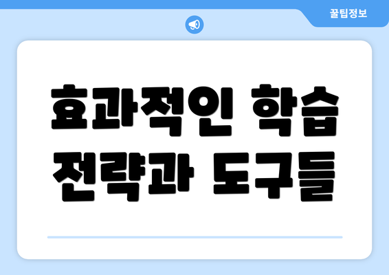효과적인 학습 전략과 도구들