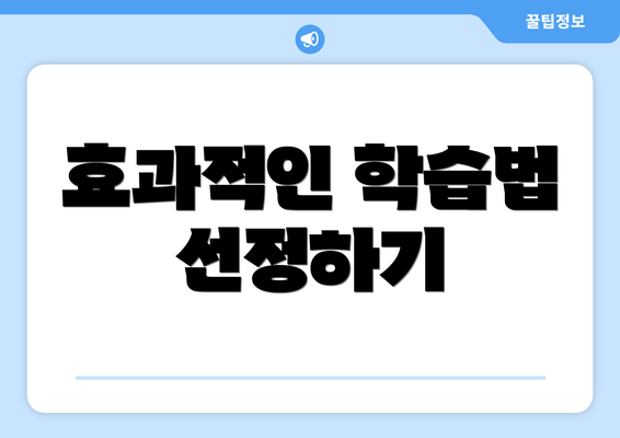 효과적인 학습법 선정하기