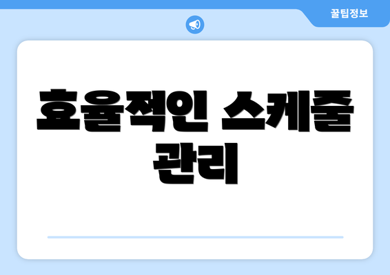 효율적인 스케줄 관리