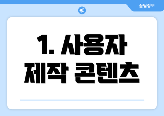 1. 사용자 제작 콘텐츠