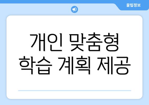 개인 맞춤형 학습 계획 제공