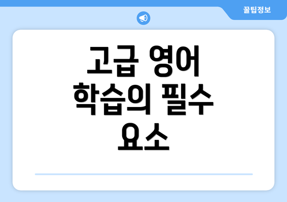고급 영어 학습의 필수 요소