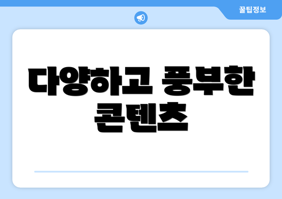 다양하고 풍부한 콘텐츠