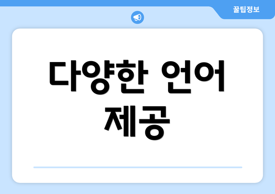 다양한 언어 제공