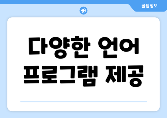 다양한 언어 프로그램 제공