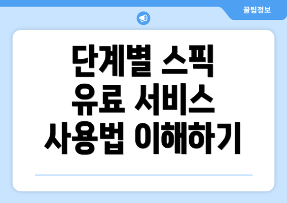 단계별 스픽 유료 서비스 사용법 이해하기