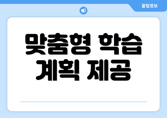 맞춤형 학습 계획 제공