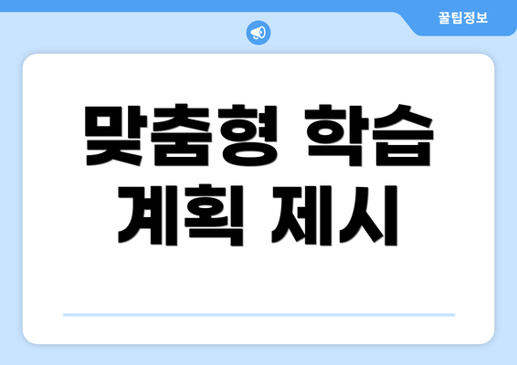 맞춤형 학습 계획 제시