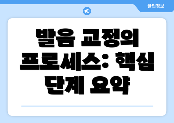 발음 교정의 프로세스: 핵심 단계 요약