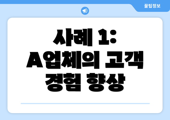사례 1: A업체의 고객 경험 향상