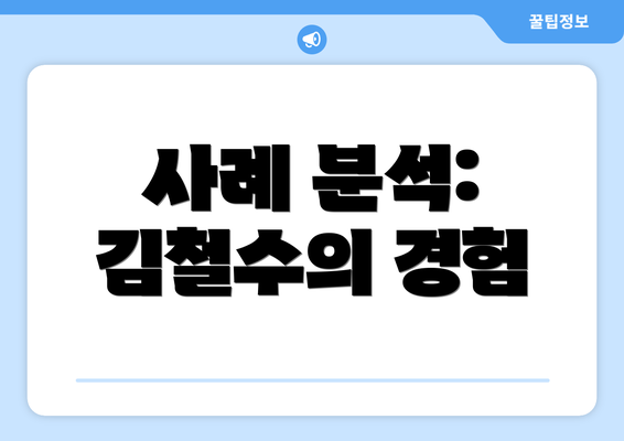 사례 분석: 김철수의 경험