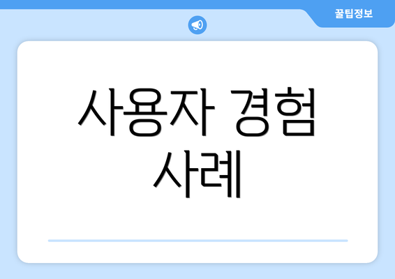 사용자 경험 사례