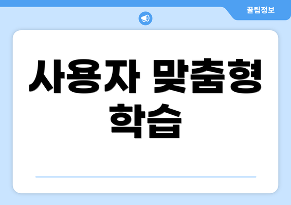 사용자 맞춤형 학습