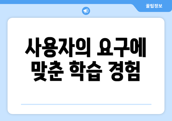 사용자의 요구에 맞춘 학습 경험