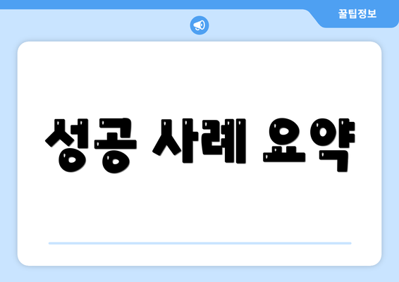 성공 사례 요약