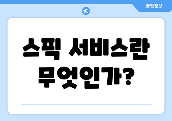스픽 서비스란 무엇인가?