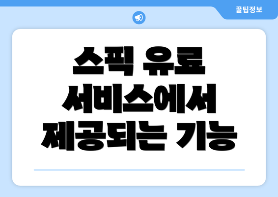 스픽 유료 서비스에서 제공되는 기능