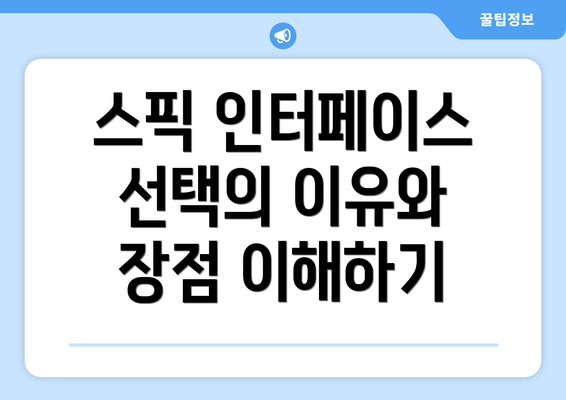 스픽 인터페이스 선택의 이유와 장점 이해하기