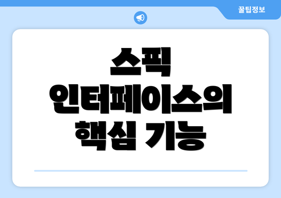 스픽 인터페이스의 핵심 기능