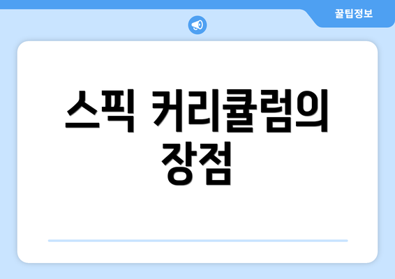 스픽 커리큘럼의 장점
