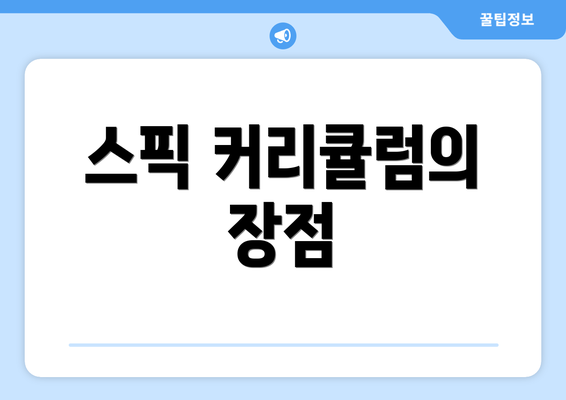 스픽 커리큘럼의 장점