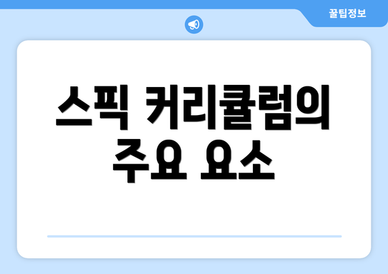 스픽 커리큘럼의 주요 요소