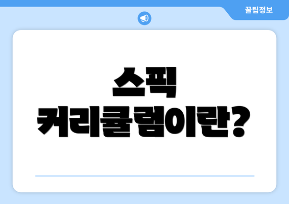스픽 커리큘럼이란?