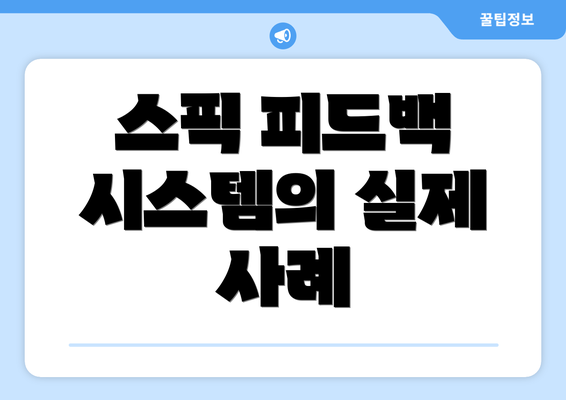 스픽 피드백 시스템의 실제 사례