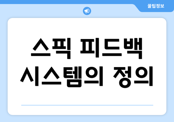 스픽 피드백 시스템의 정의